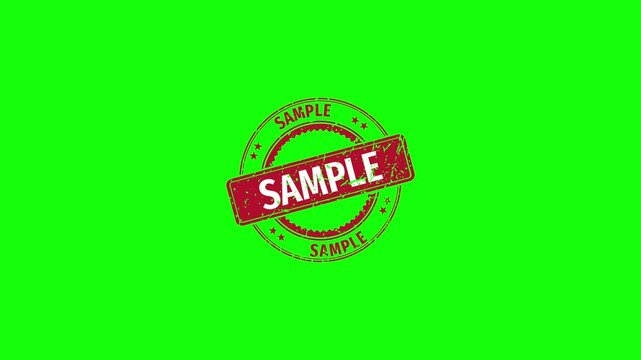 sample stamp Animation with Grunge Distressed Texture on green screen background