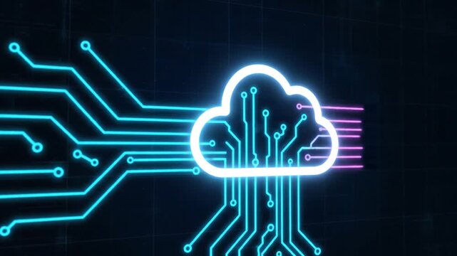 Digital Cloud Computing Network Connection Abstract Technology