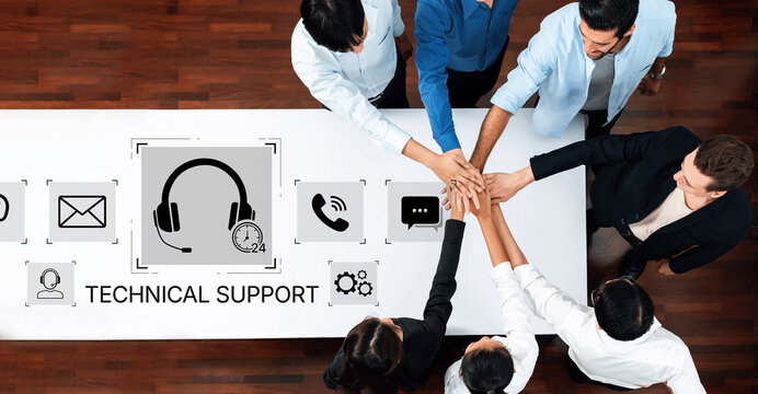 Team Collaboration for Technical Support with Diverse Professionals Offering Assistance and Communicating in a Modern Workspace. Bitwise.