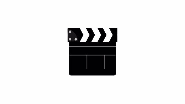 Movie clapper board animation on transparent background with alpha channel , Video, film, film production, movie clapper board with alpha channel in 4k