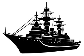 Warship silhouette vector, Warship icon vector illustration  © Silhouette Studio
