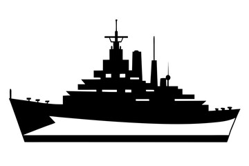 Warship silhouette vector, Warship icon vector illustration  © Silhouette Studio