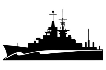 Warship silhouette vector, Warship icon vector illustration  © Silhouette Studio