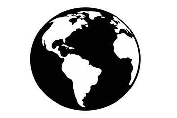 Obraz premium globe earth icon vector illustration, earth icon silhouette vector