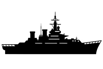 Warship silhouette vector, Warship icon vector illustration  © Silhouette Studio