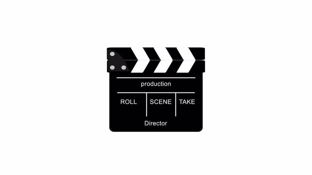 Movie clapper board animation on transparent background with alpha channel , Video, film, film production, movie clapper board with alpha channel in 4k