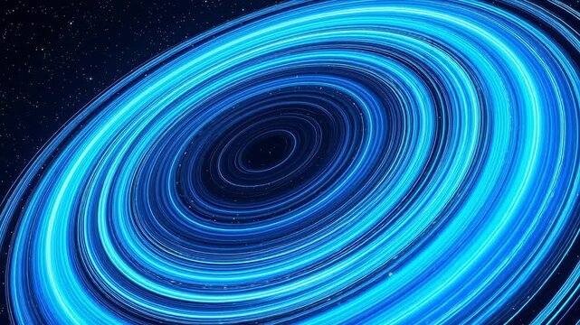 Blue spiral light pattern in space