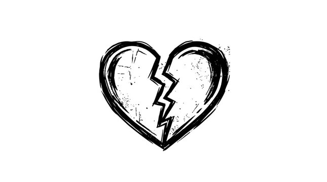 Cracked Heart Tattoo Style Vector Design