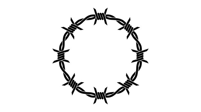 Barbed Wire Circle Frame Vector Design
