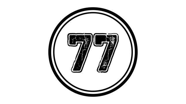 Minimal Number 77 Circle Logo Vector
