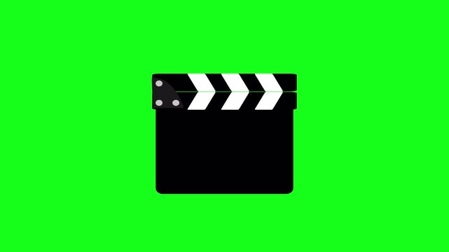 Movie clapper board animation on transparent background with alpha channel , Video, film, film production, movie clapper board with alpha channel in 4k