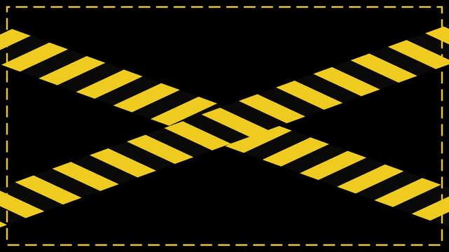 Yellow and black caution warning tape crossed pattern background, for safety and, hazard alert