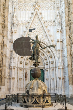 Statue Detail at Seville Cathedral Exterior