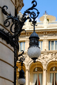 Madrid, Spain, Europe Baroque lamp detail.