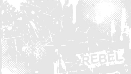 Grunge vector background with halftone textures and rebel typography design vector illustration. © Logo Solution