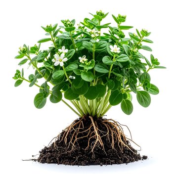 Bacopa Monnieri Medicinal Aquatic Plant. Isolated 