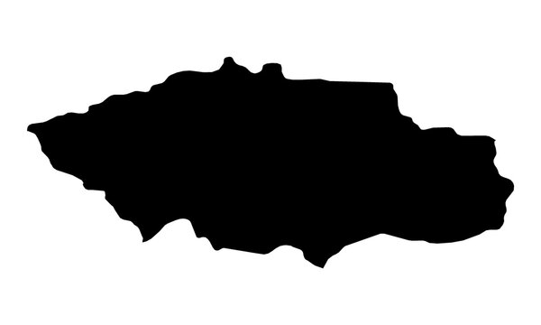 A contour map of Uvs. Mongolian province silhouette