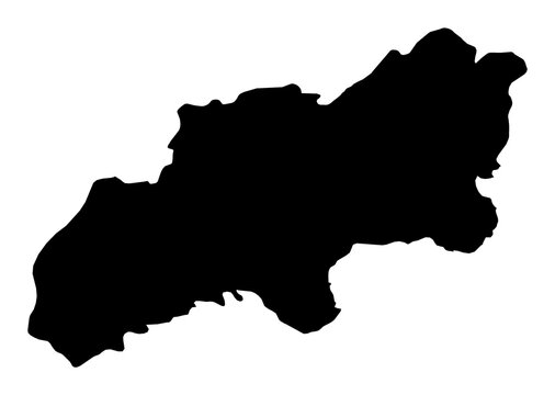 A contour map of Khatlon. Tajik region silhouette