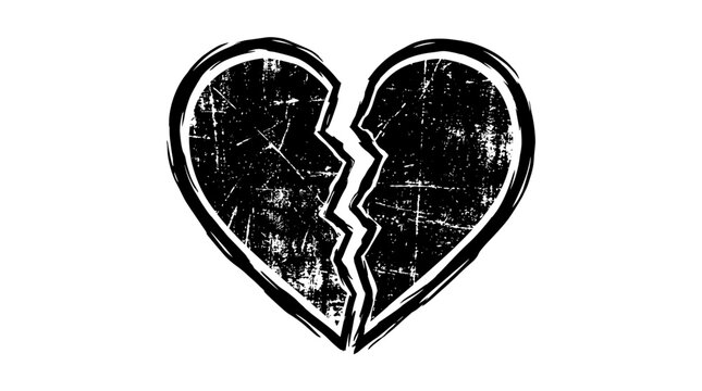 Broken Heart Tattoo Style Vector Design