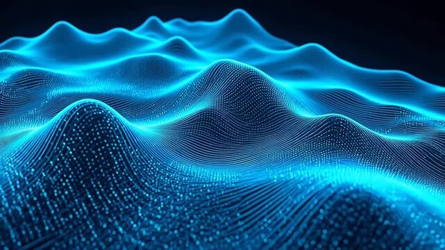 Blue digital wave patterns