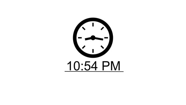 Minimalistic digital clock face displaying ten fifty four pm on white background.