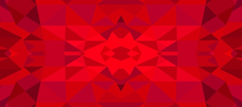 Abstract geometric pattern featuring vibrant red triangles in this symmetrical digital art style creative photo