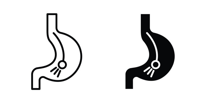 Endoscopy icon. Set of black vectors