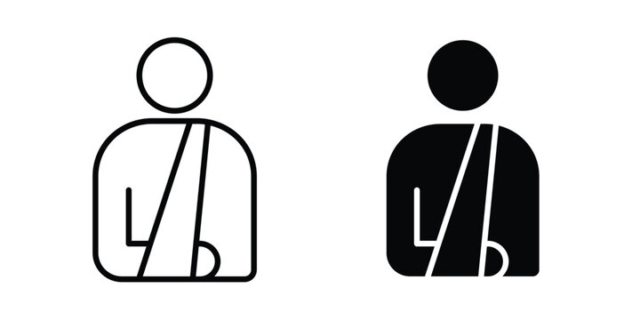 Injury icon. Set of black vectors