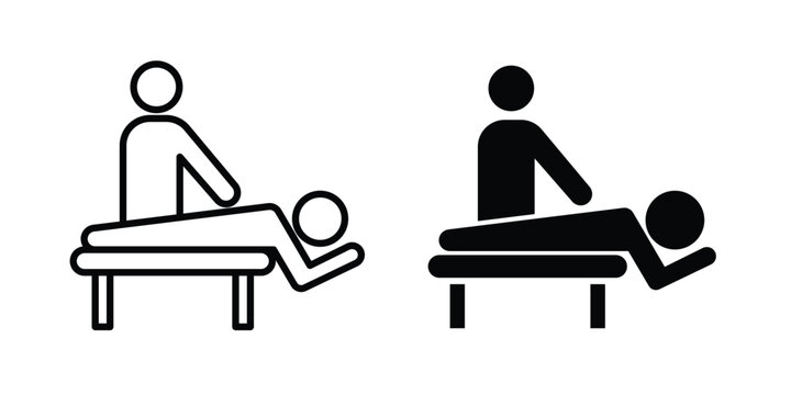 Massage icon. Set of black vectors