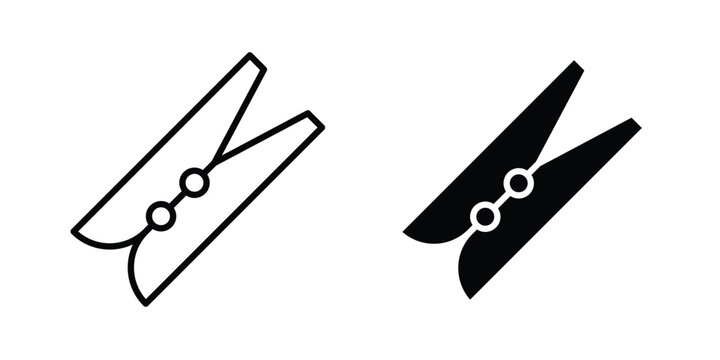 Peg icon. Set of black vectors