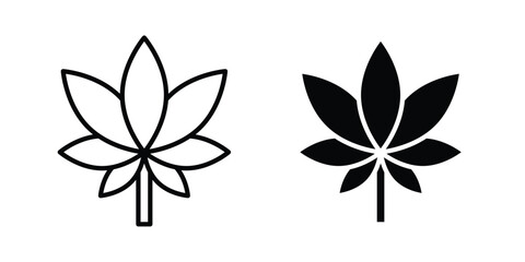 Obraz premium Weed icon. Set of black vectors