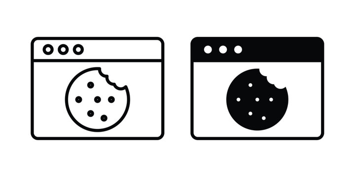 web Cookies icon. Set of black vectors