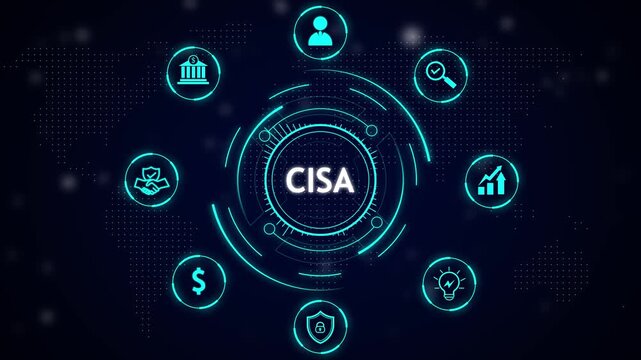 Cisa cyber security network protection data analysis financial growth and innovation concept video