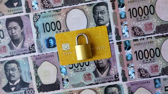 Blocking of a bank debit card, account, or bill, fraud, or bankruptcy. Blocking of a bank card as a background for your design