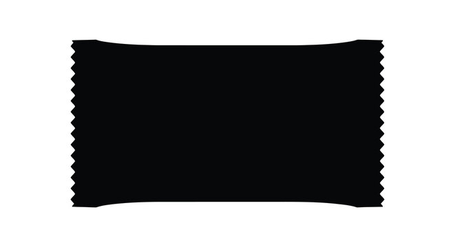 Rectangular snack package silhouette on a white background