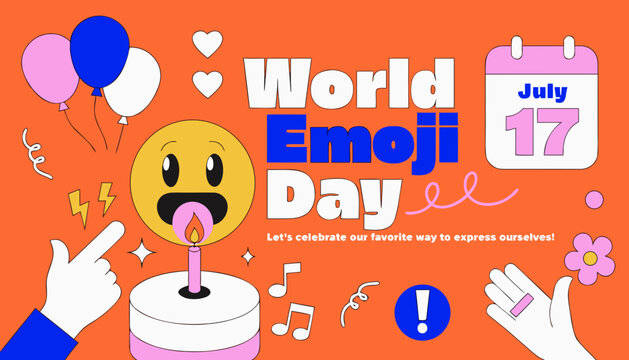 World Emoji Day, colorful celebration, emoticon party, digital icons, July 17th