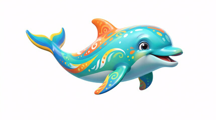 Fototapeta premium Baby dolphin isolated on white