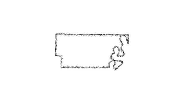 Sketch Lee outline map animation - smooth progressive reveal
