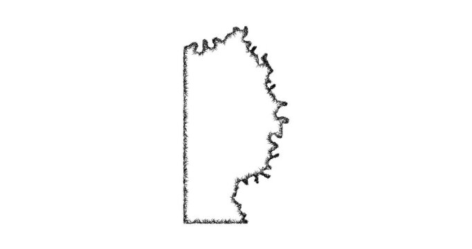 Sketch Miller outline map animation - smooth progressive reveal