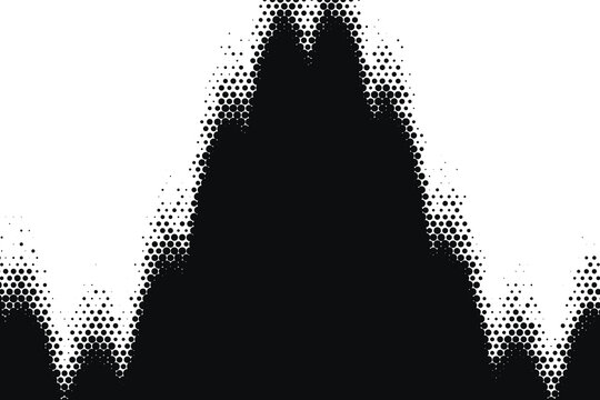 Halftone spike pattern with black and white pixelated triangular shapes blackwhite