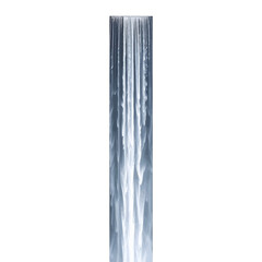 A tall, narrow waterfall cascades down a sheer face © Akunisa