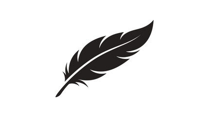 Black Feather Silhouette On White Background plumage © Upomacreation