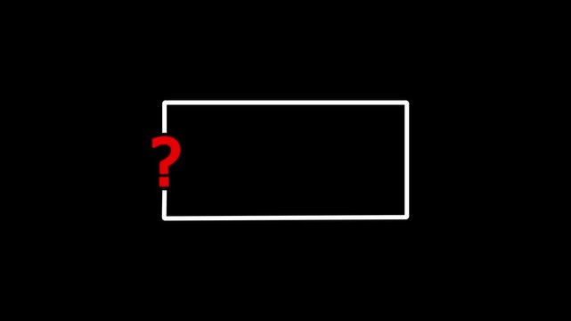Question mark neon sign light on black background. Quiz trivia game competition. red neon question mark frame for quizzes and FAQs. Game announcement neon message. Answer question, Examination ..