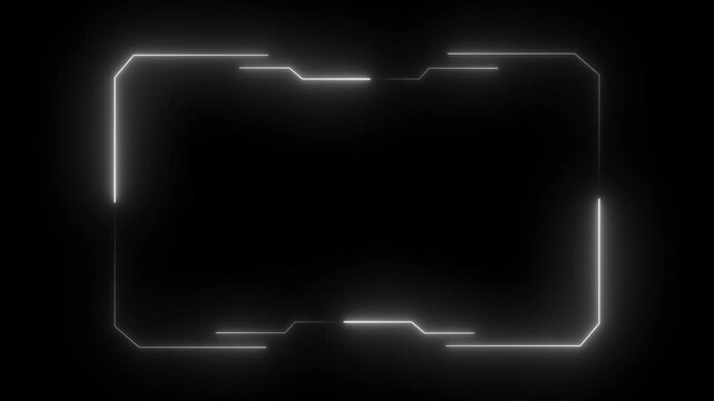 Hood frames white user interface elements design modern technology futuristic control panel screen digital hologram. abstract tech sci phi hologram frame template design on black background.