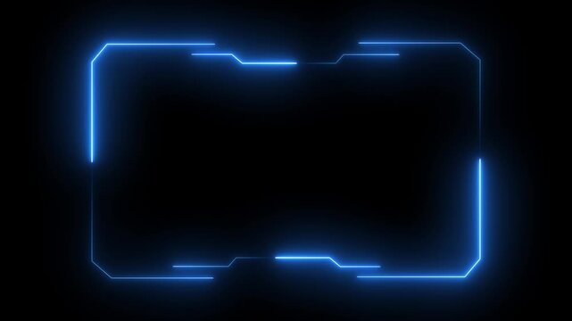 Hood frames blue user interface elements design modern technology futuristic control panel screen digital hologram. abstract tech sci phi hologram frame template design on black background.