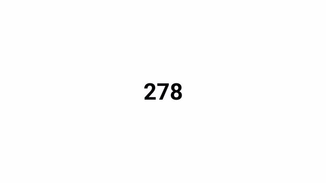 number counter animation zero to five hundred numbers on transparent background, counting Numbers 0 to 500 animation with alpha channel for views, likes and share counts