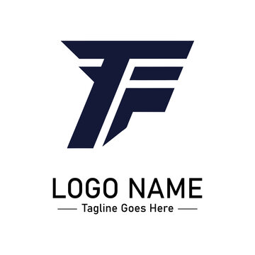 Letter tf monogram logo design featuring a bold interconnected geometric style for business branding