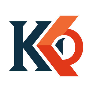 Initial letter combination kq monogram logo design with monogram initials typography corporate
