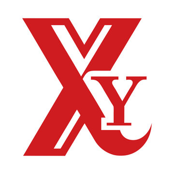 Red letter xy monogram logo design element with monogram alphabet typography branding creative