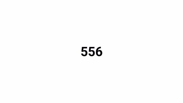 number counter animation zero to thousand numbers on transparent background, counting Numbers 0 to 1000 animation with alpha channel for views, likes and share counts